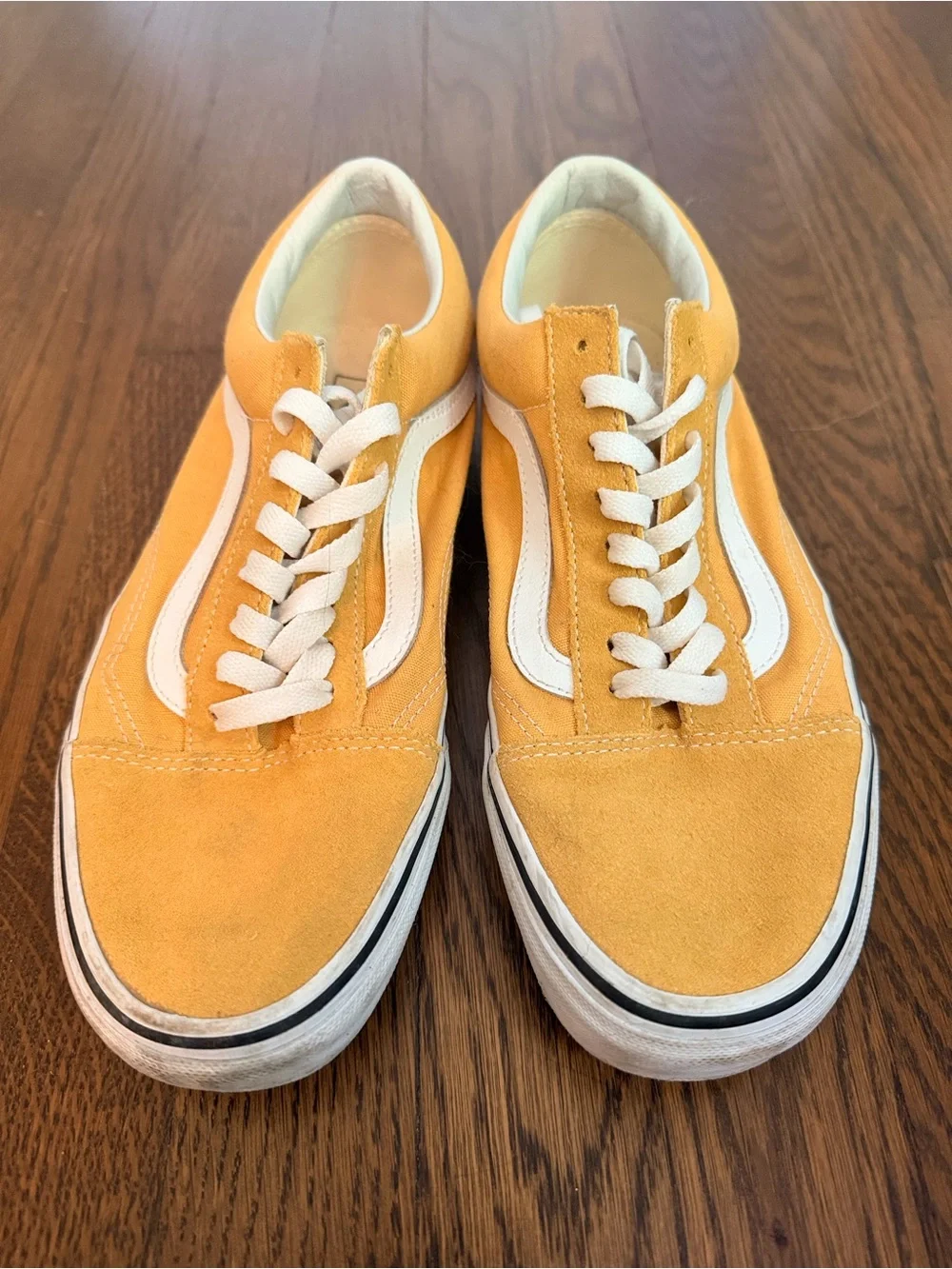 Van’s Old Skool Yellow Suede Low-Top Sneakers with White Stripe